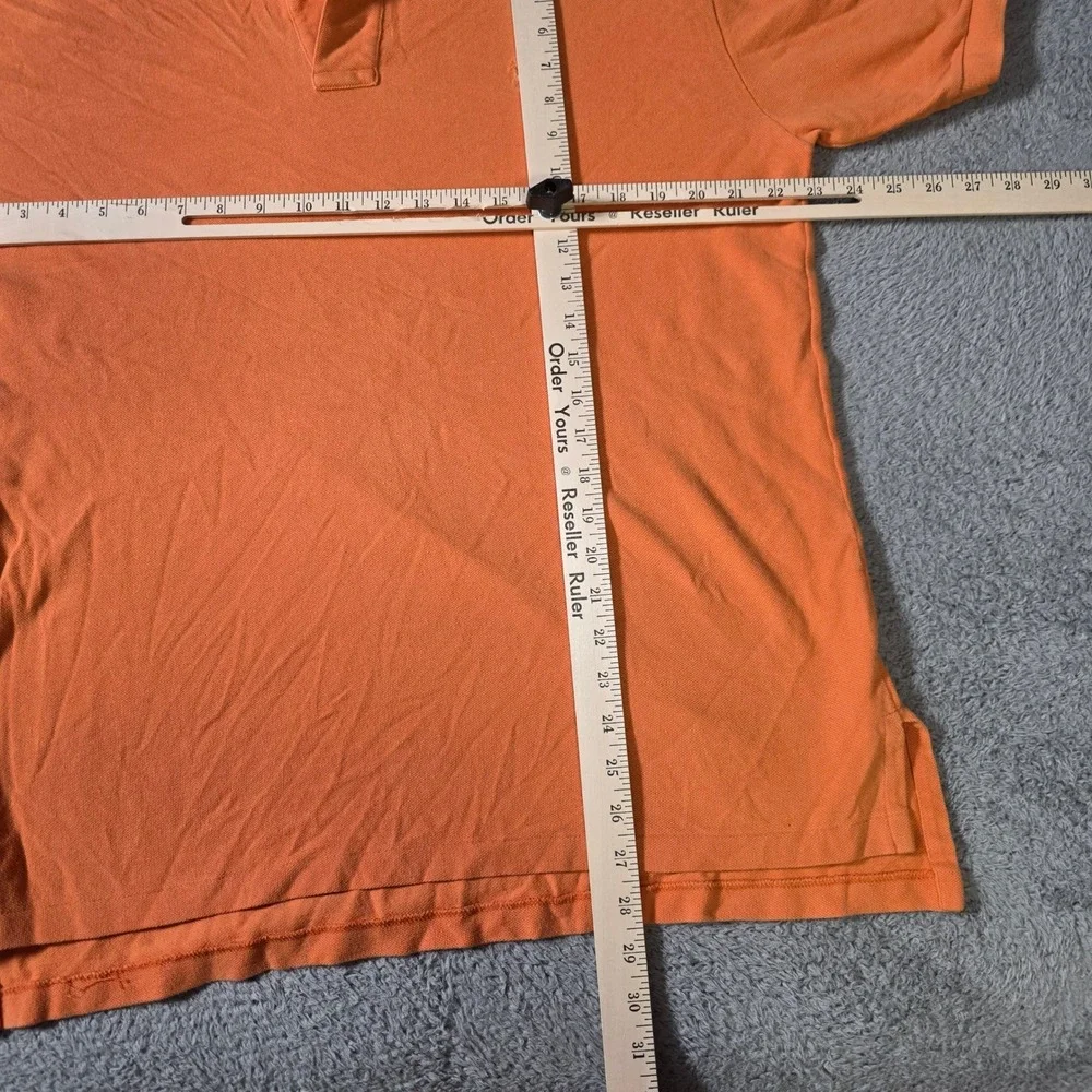 Polo Ralph Lauren Mens Large Polo Shirt Orange Short Sleeve Tonal Pony Classic